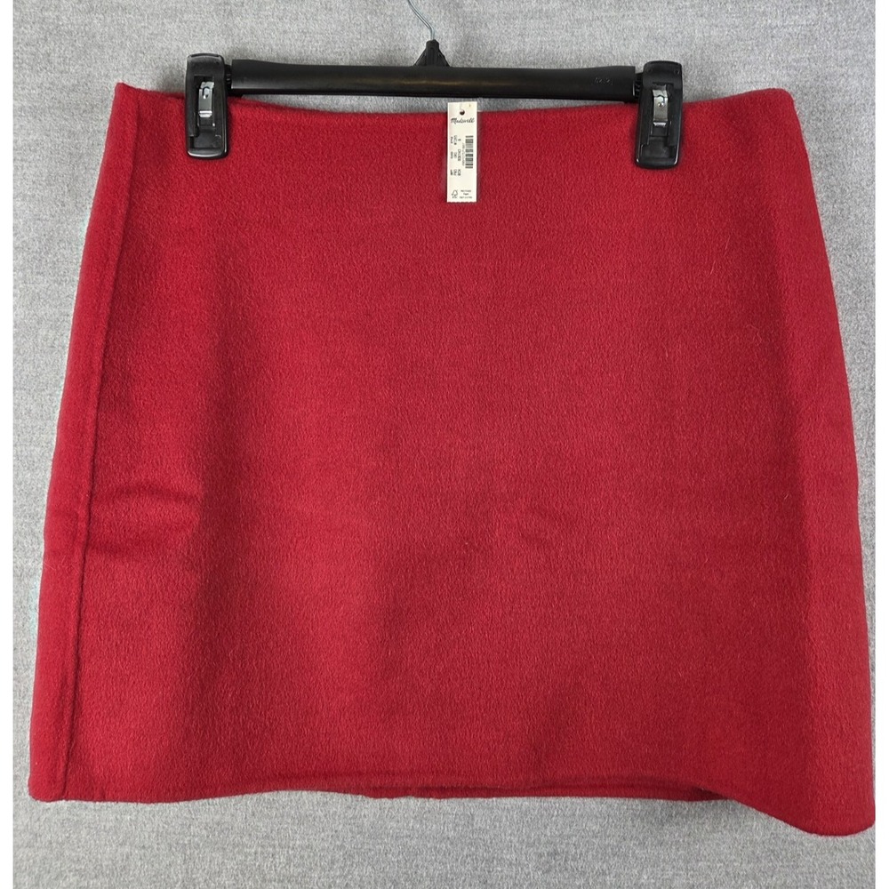 Madewell Womens 8 Red Wool Blend Mini Skirt Holiday Preppy Christmas Party NEW
